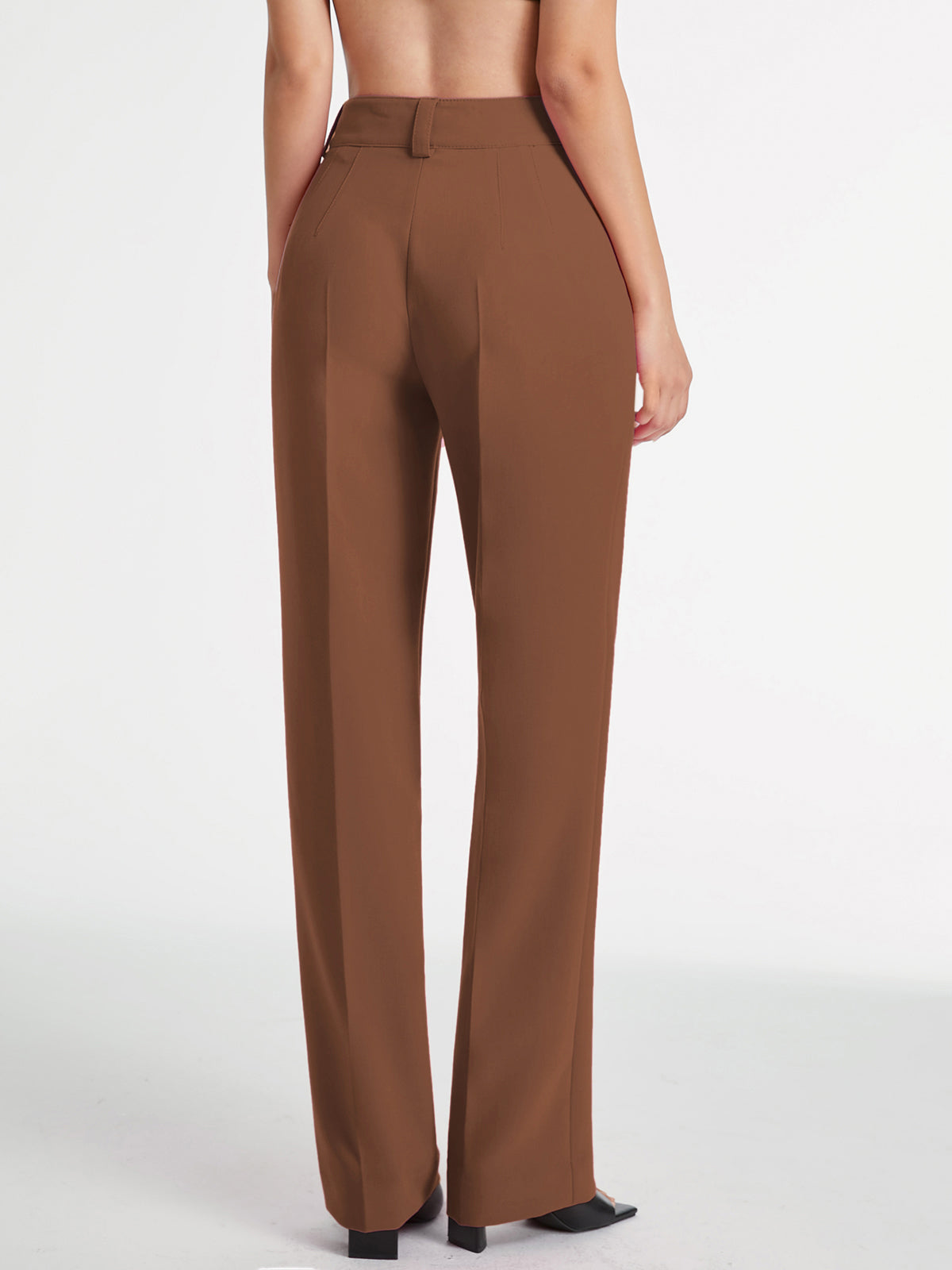 High-waisted pleated trousers