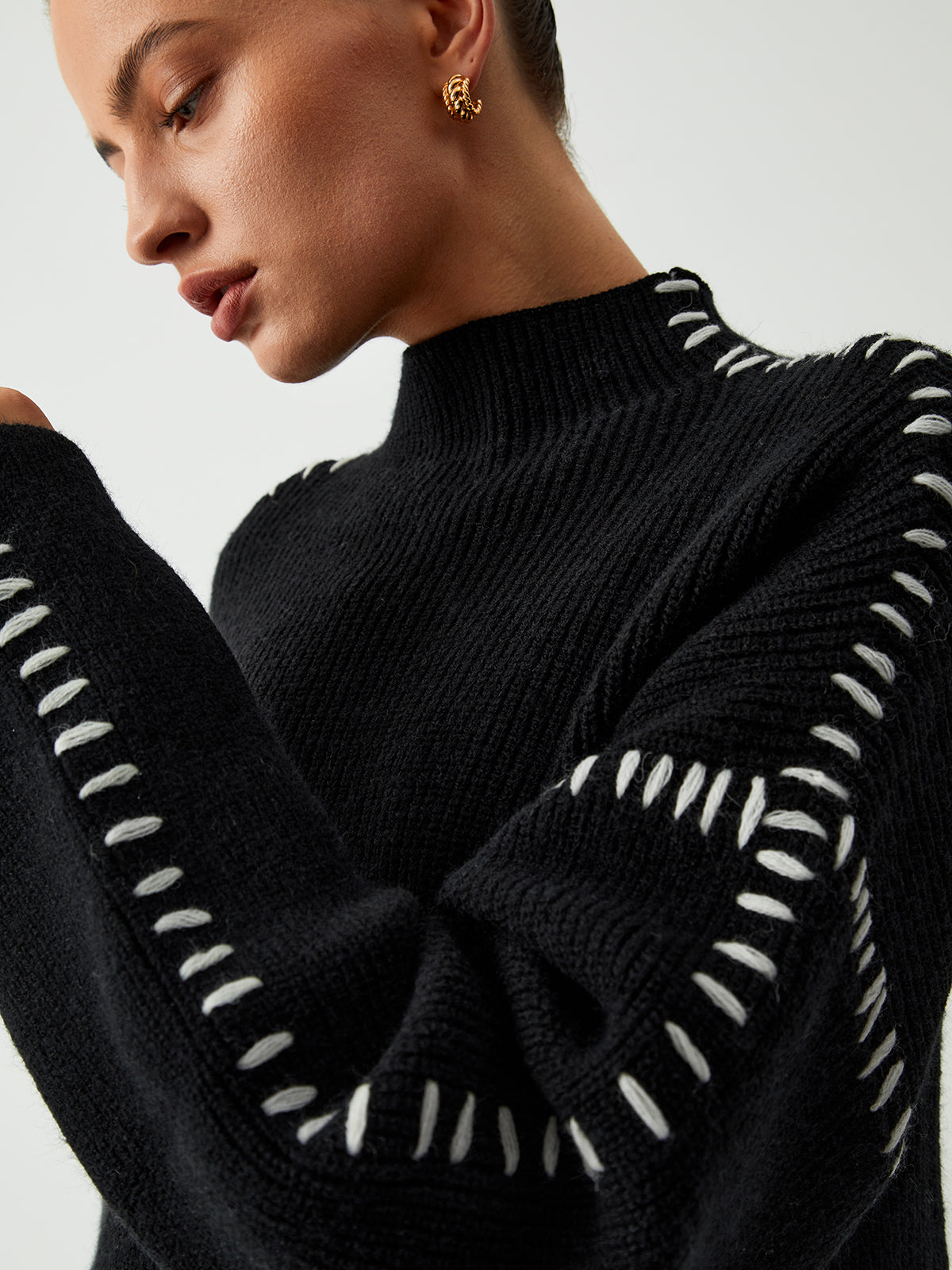 Shift The Focus Oversized Mock Neck Sweater