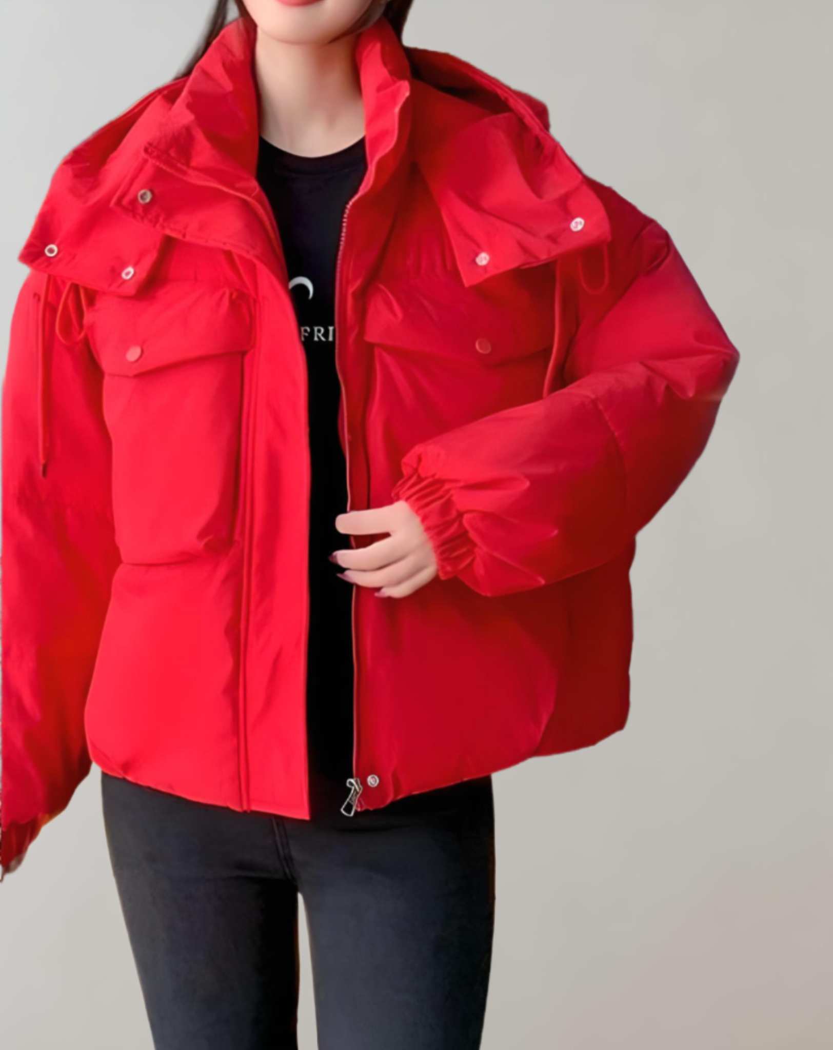 Olivia - Warm quilted puffer winter coat with hood, pockets and zip