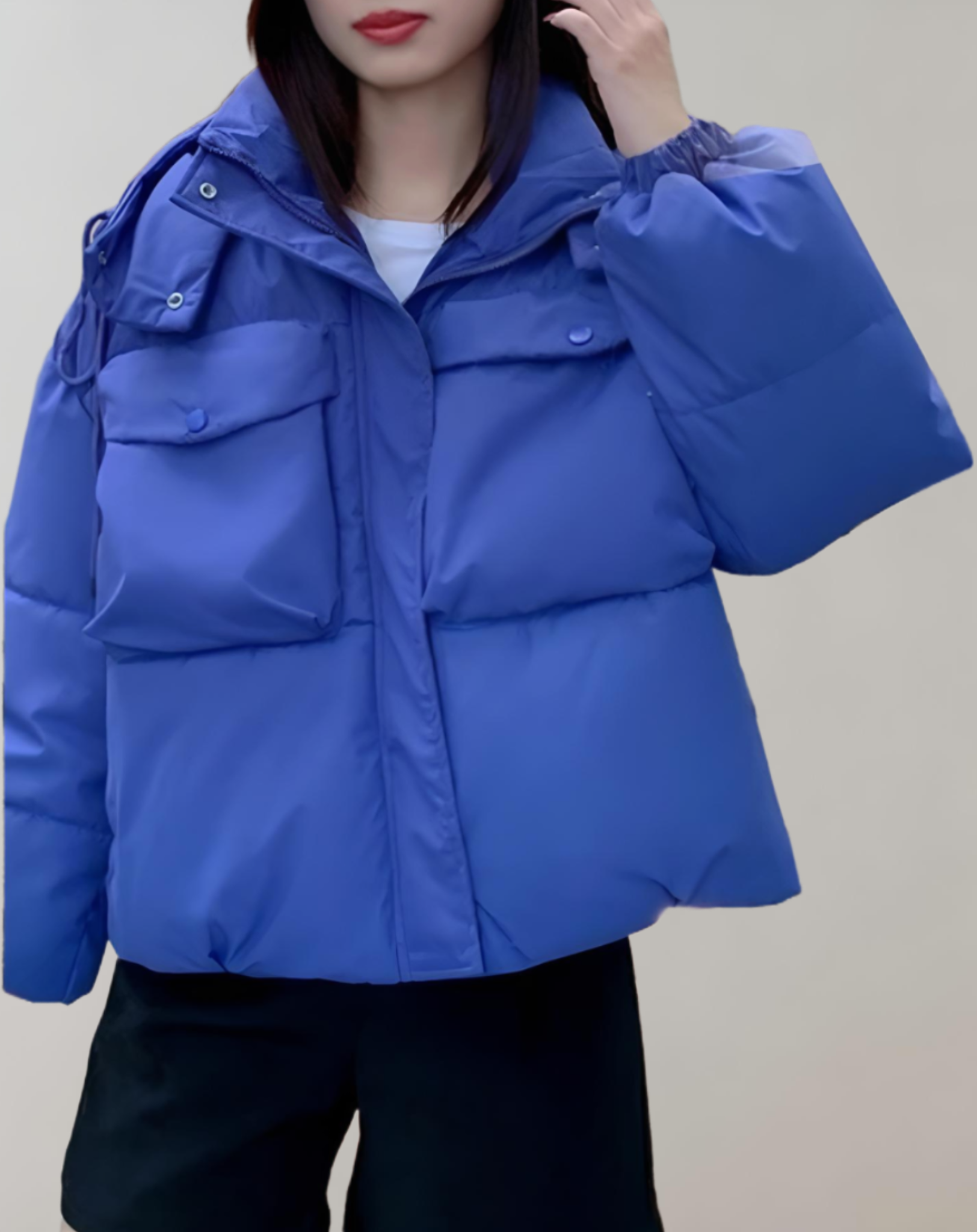 Olivia - Warm quilted puffer winter coat with hood, pockets and zip