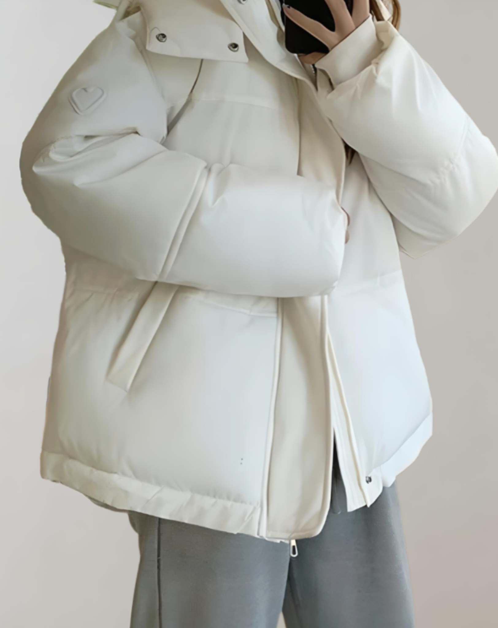 Mila - Warm, thermal-insulating puffer winter jacket with pockets and hood