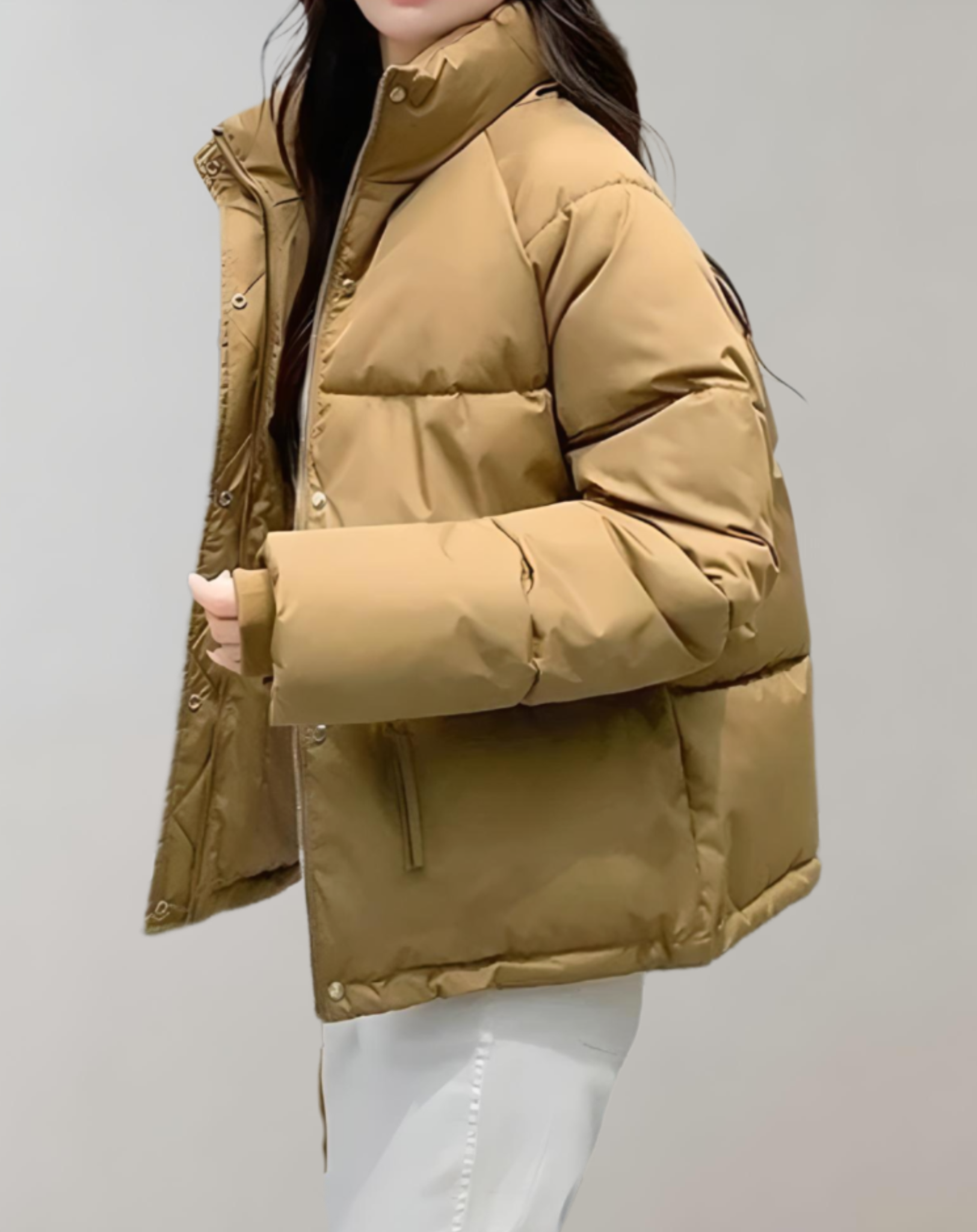 Sophie - Warm and thick puffer down jacket with high neck and zip closure