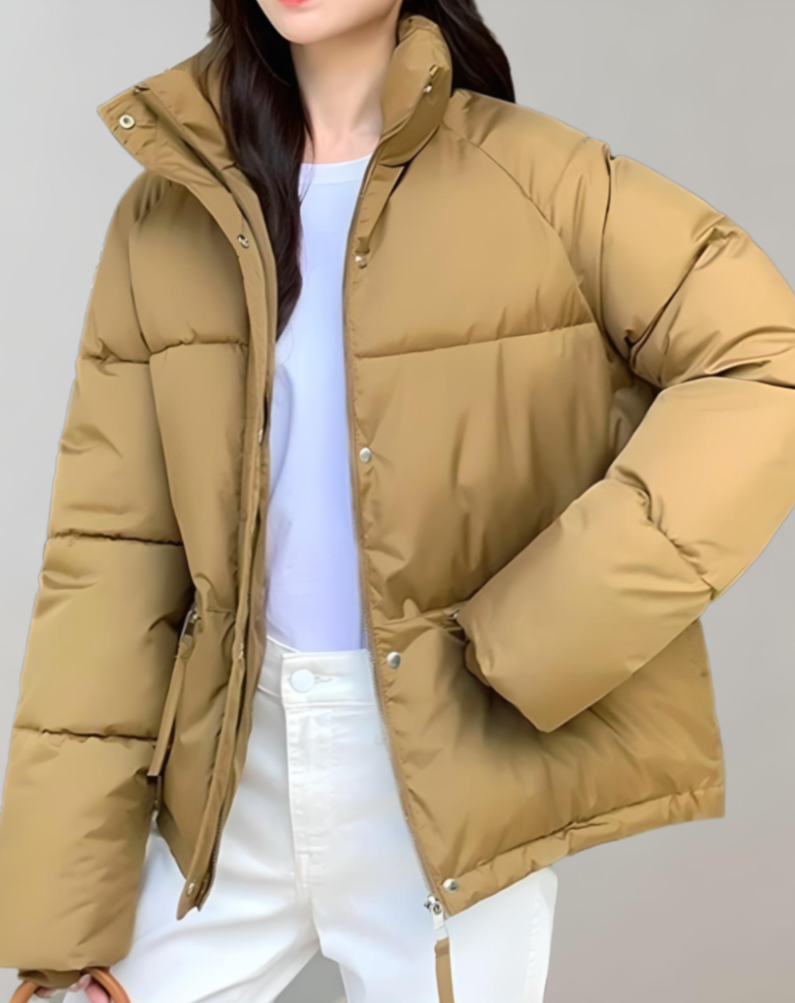 Sophie - Warm and thick puffer down jacket with high neck and zip closure