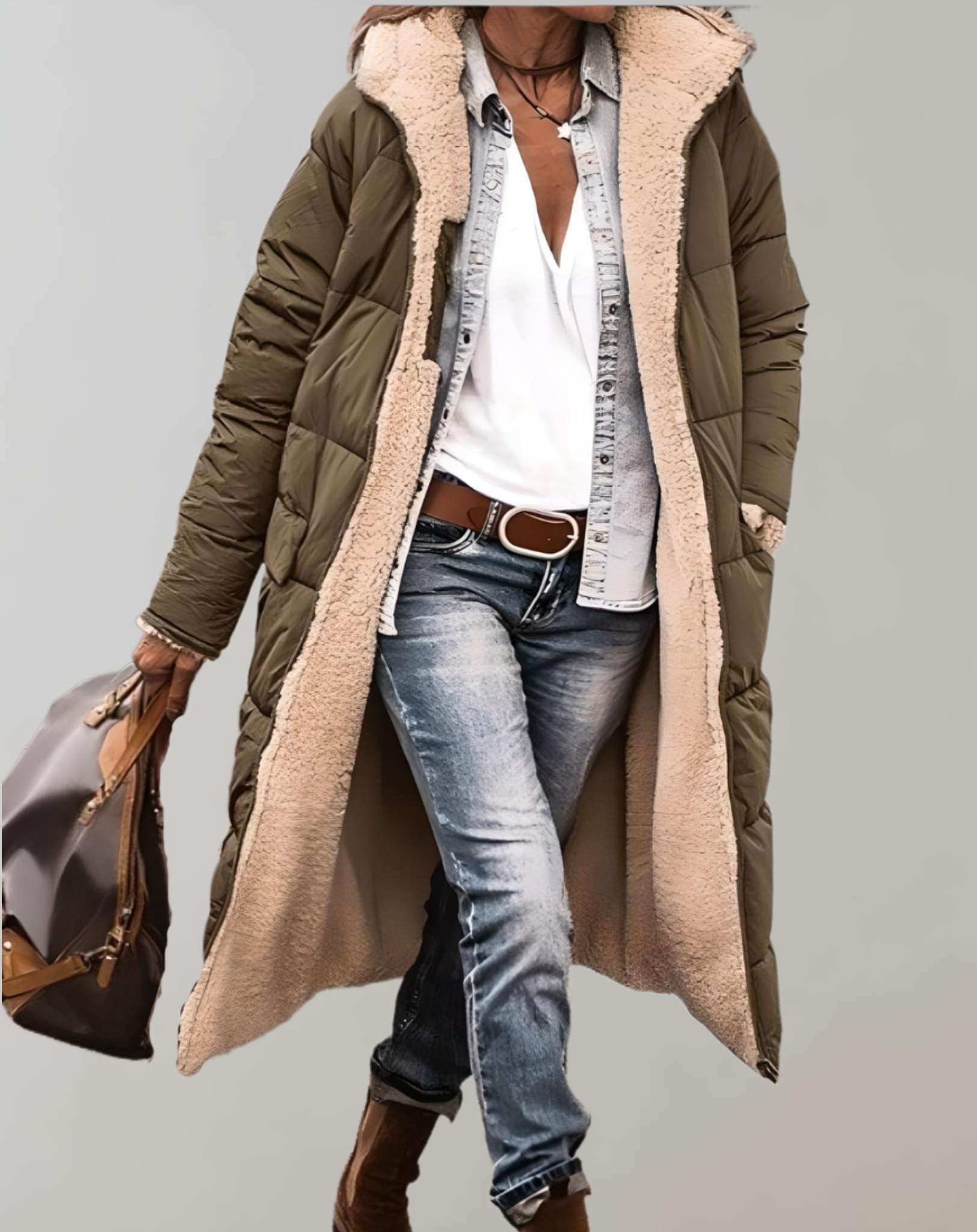 Gimena™ - Long Coat with Fleece Lining