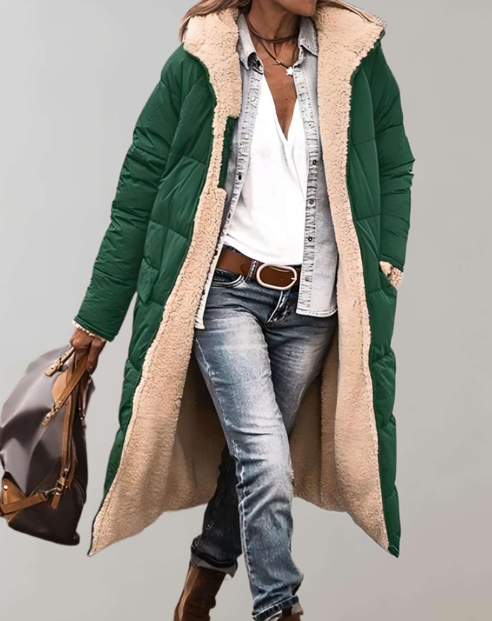 Gimena™ - Long Coat with Fleece Lining