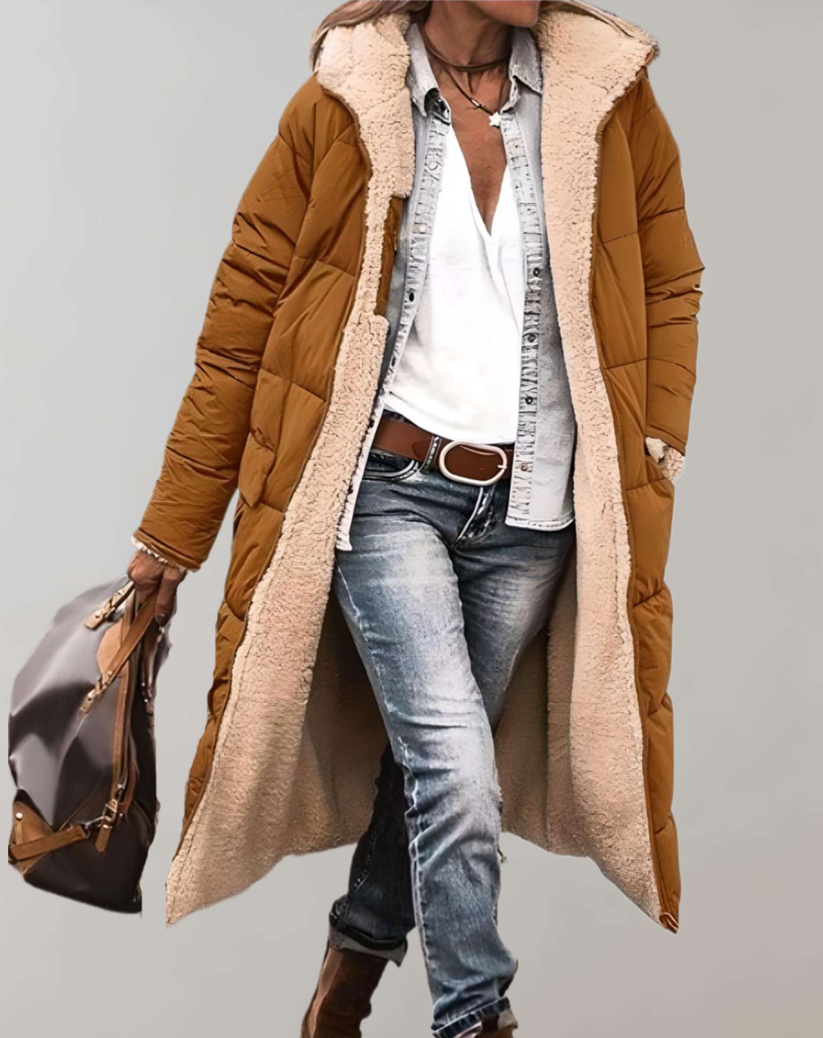 Gimena™ - Long Coat with Fleece Lining