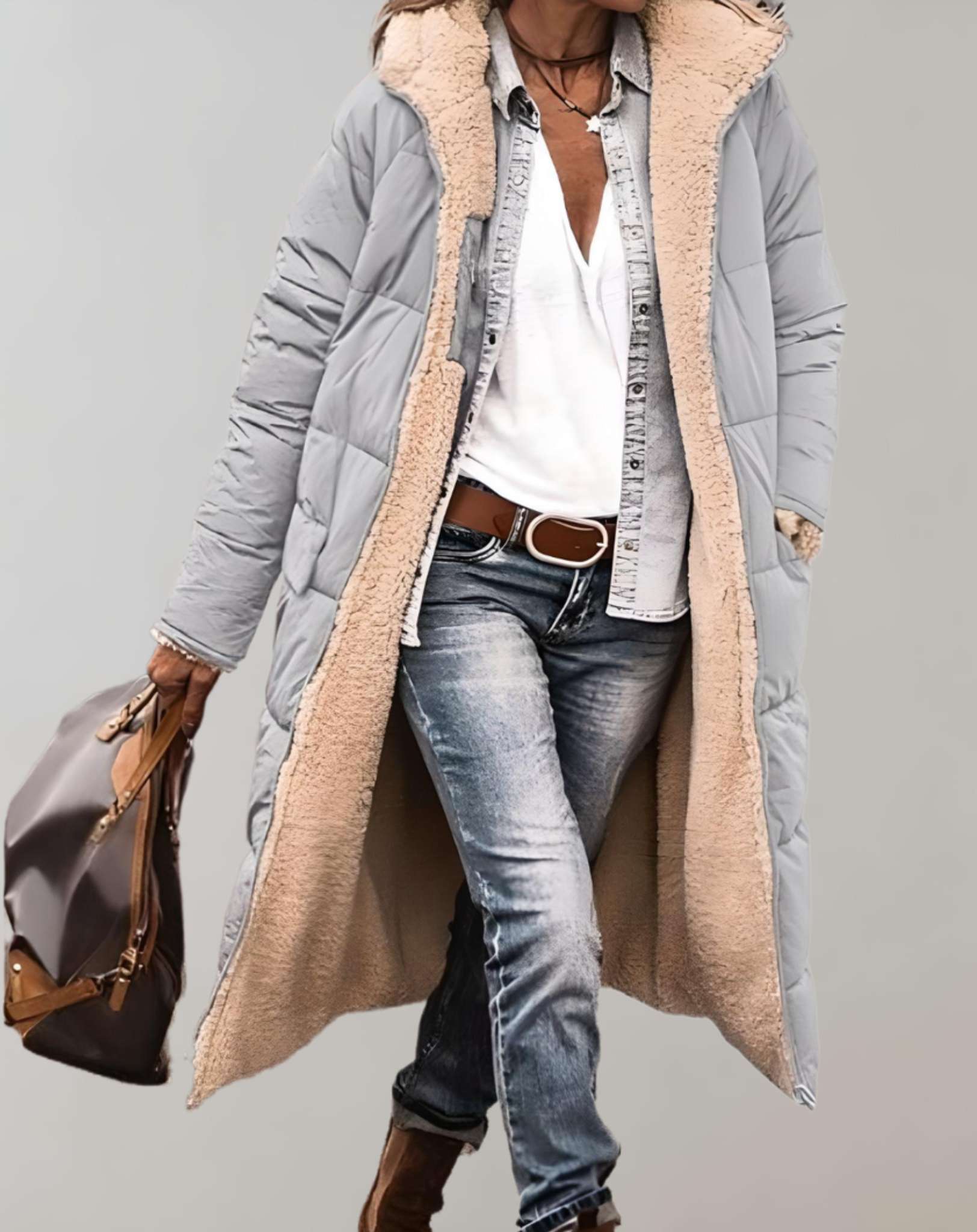 Gimena™ - Long Coat with Fleece Lining