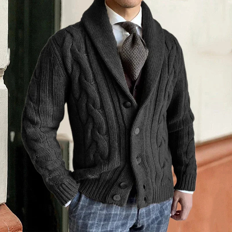 Warm men's cardigan for fall and winter