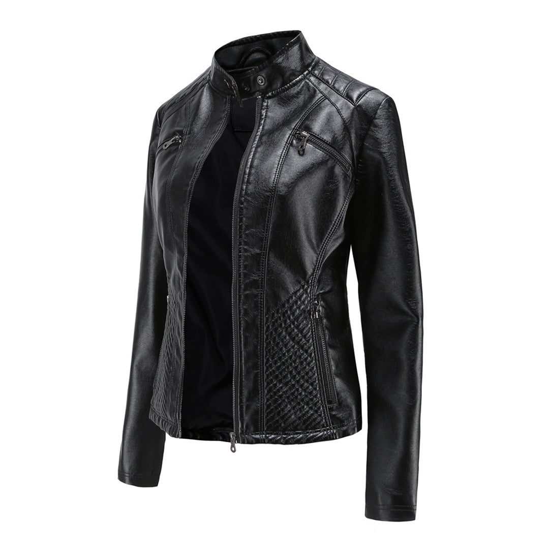 Spring leather biker jacket