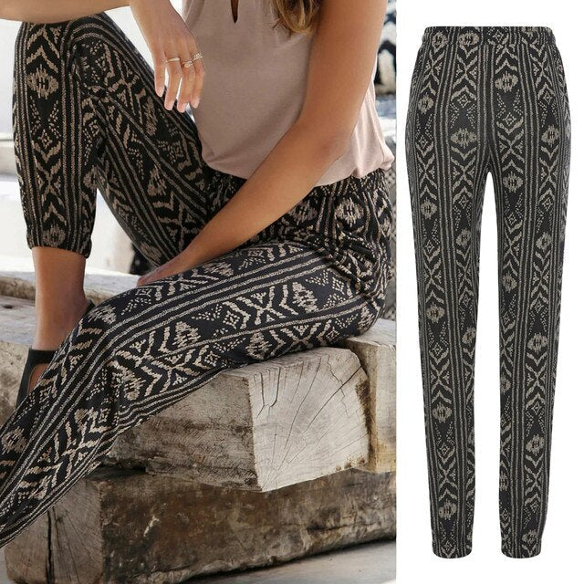 Printed boho trousers