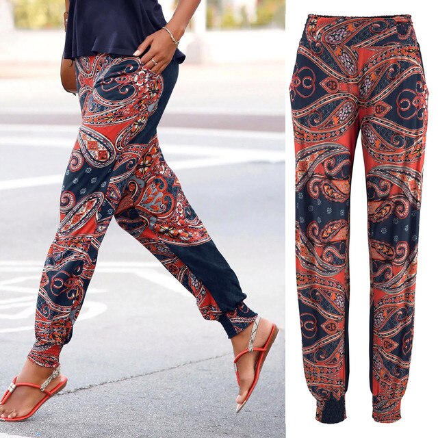 Printed boho trousers