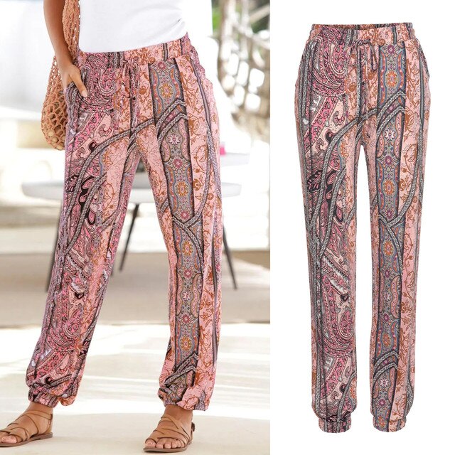 Printed boho trousers