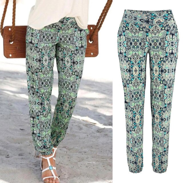 Printed boho trousers