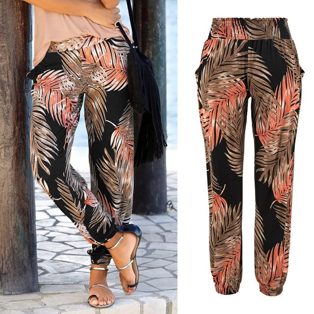 Printed boho trousers