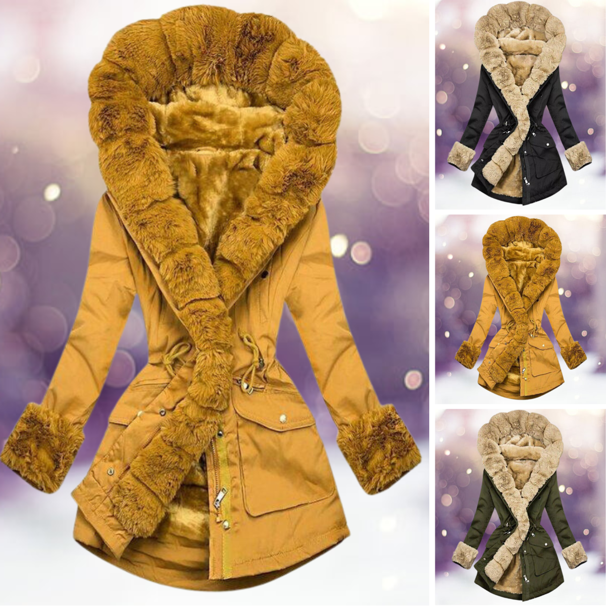 The warm fashion jacket with a cosy plush lining