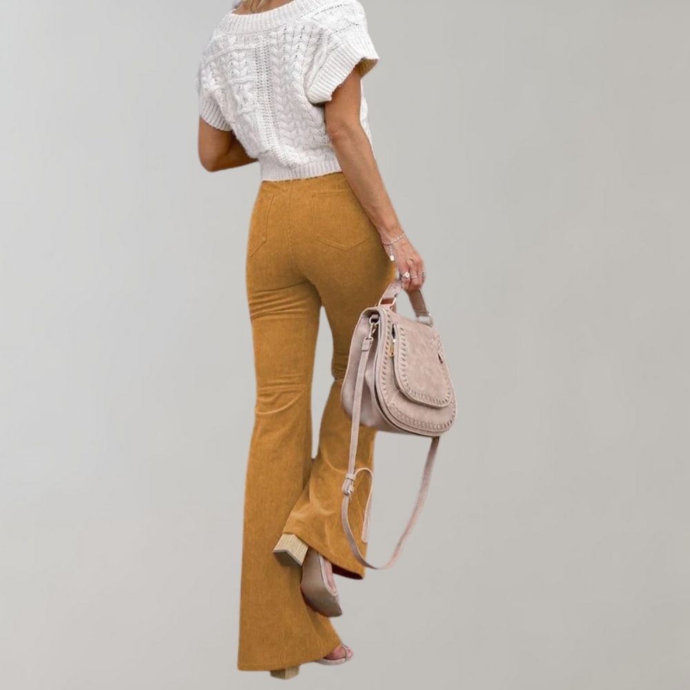 Flare trousers in corduroy