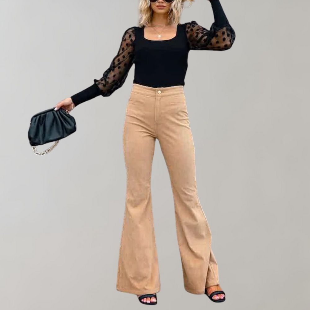 Flare trousers in corduroy