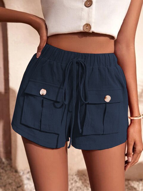 Casual cargo shorts with elasticated waist