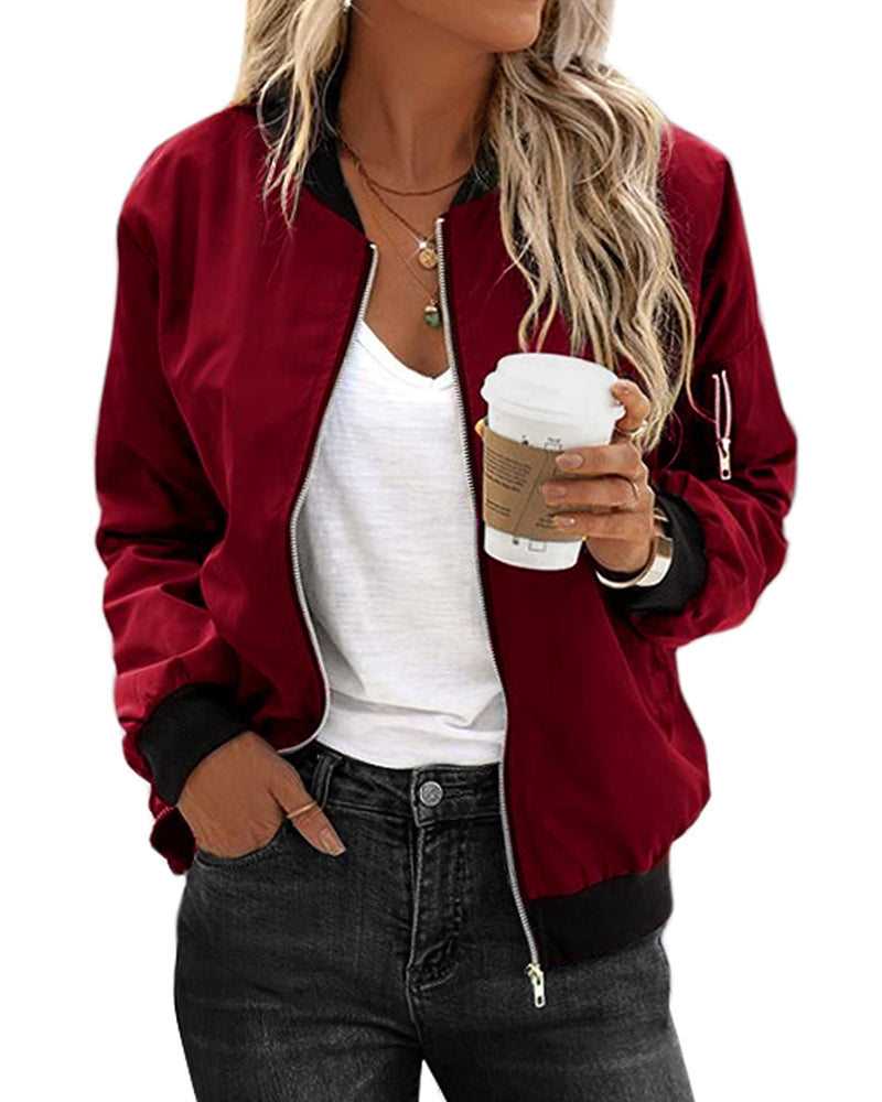 Ladies bomber jacket thin autumn