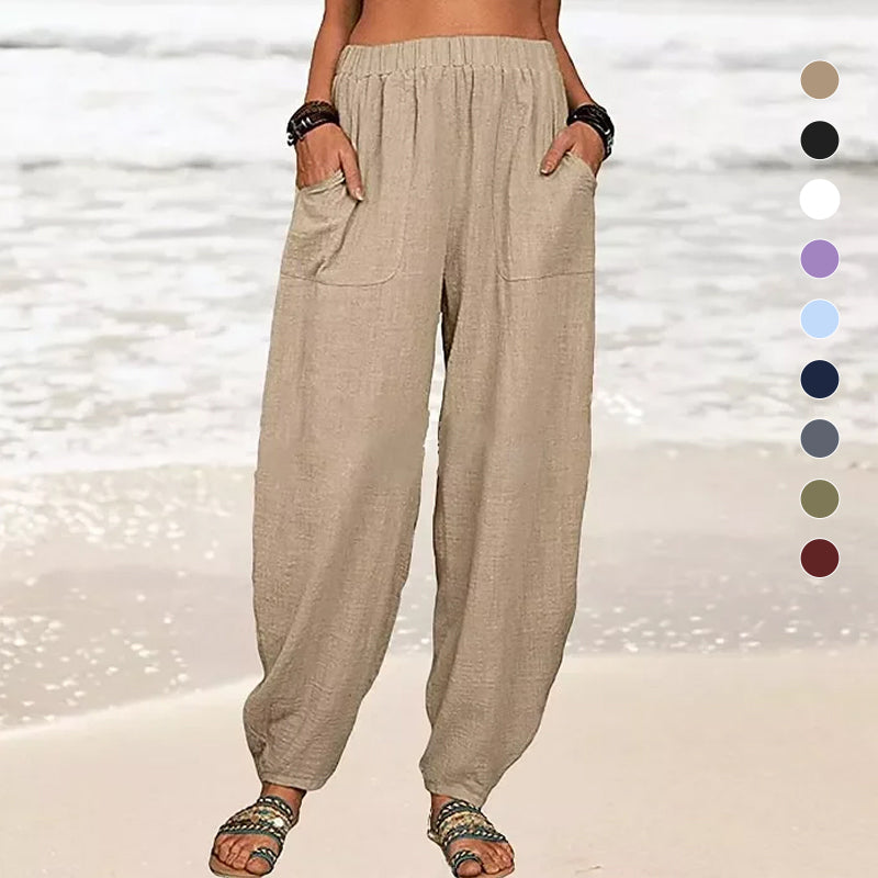 Women's new solid color loose casual harem pants