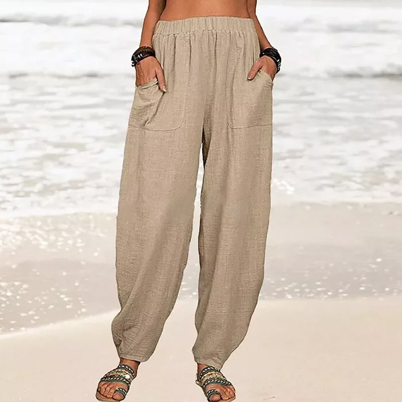 Women's new solid color loose casual harem pants