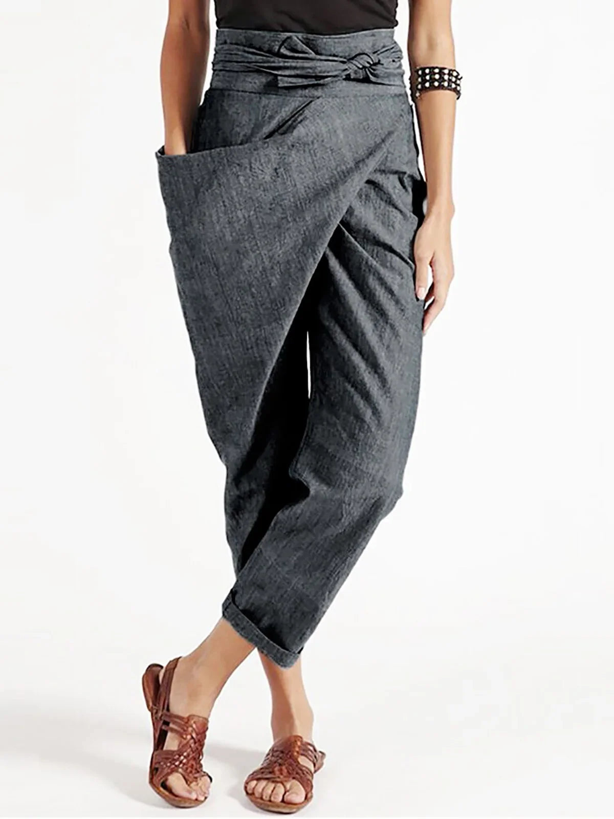 Women's Asymmetric Loose High Waist Trousers