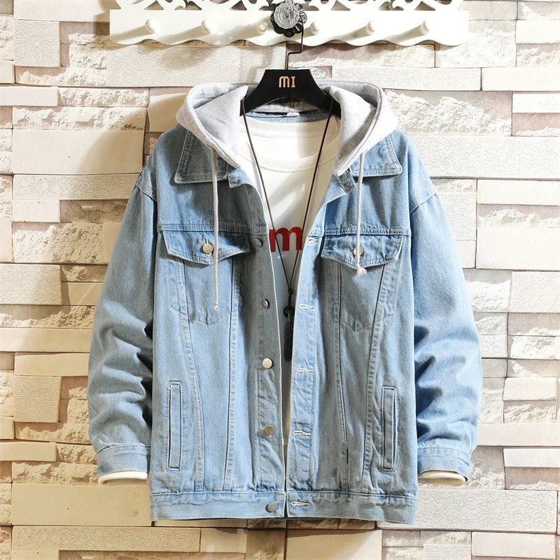 Emelia - detachable denim jacket with hood for men