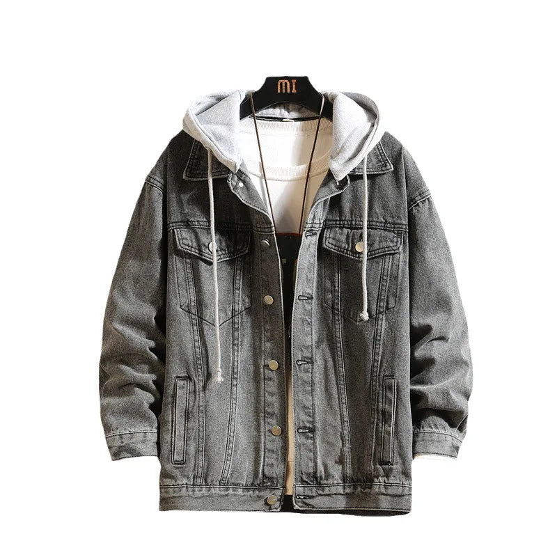 Emelia - detachable denim jacket with hood for men