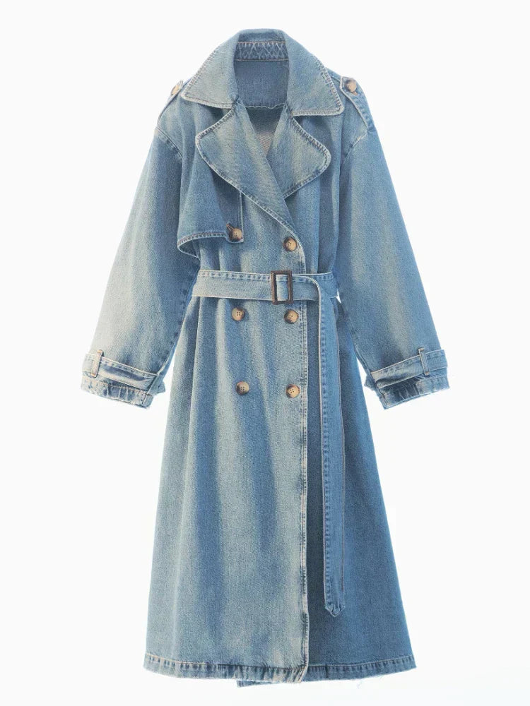 Ladies jeans trench coat modern