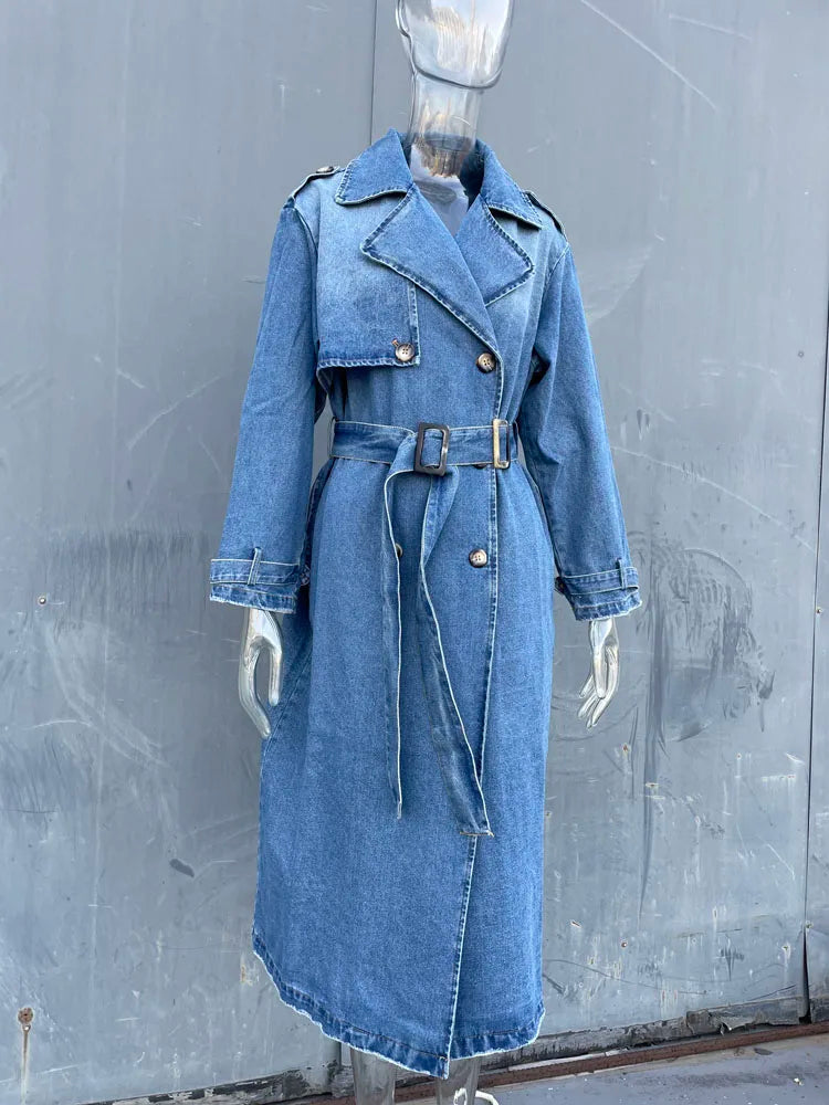 Denim trench coats