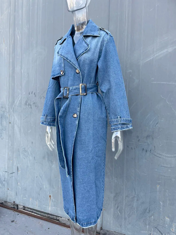 Denim trench coats