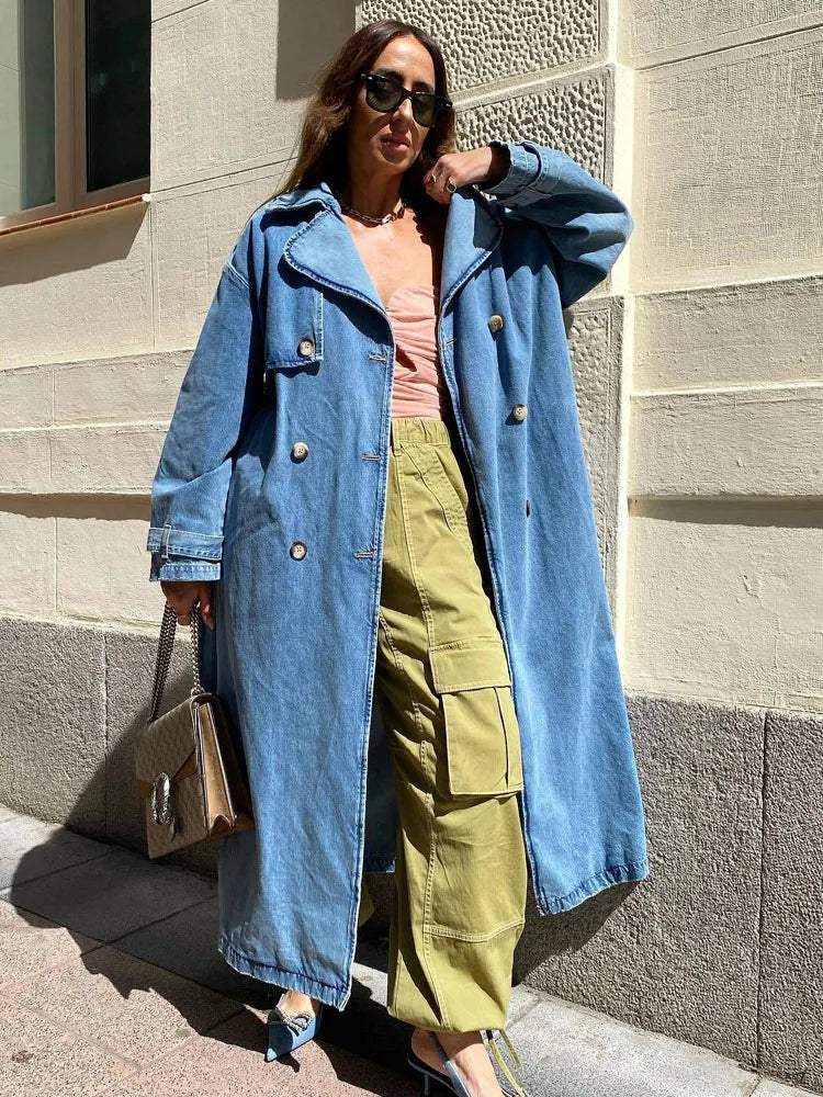 Denim trench coats