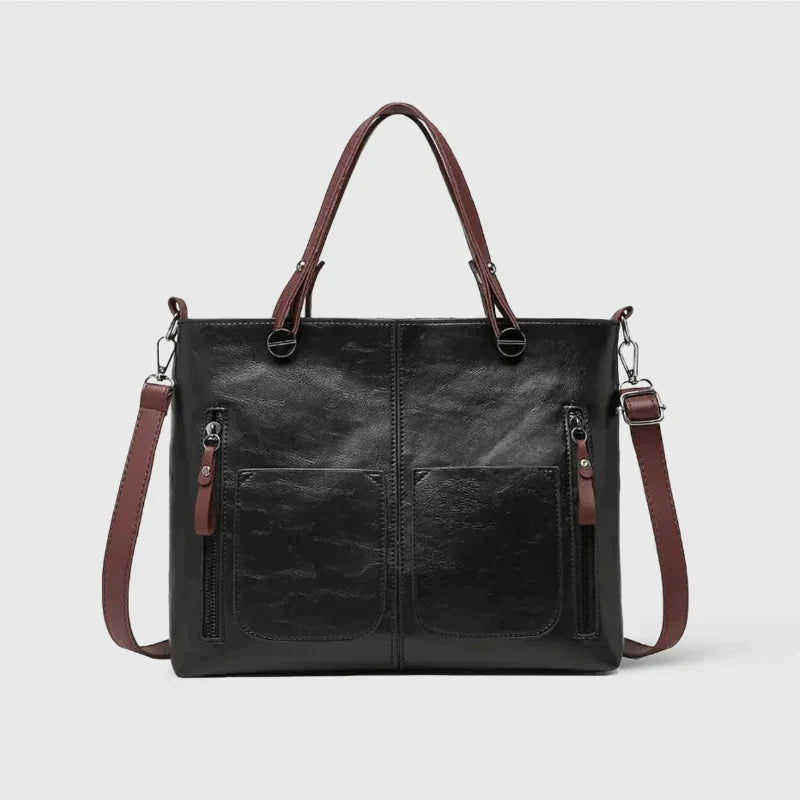 Bag in vegetable leather with multiple compartments