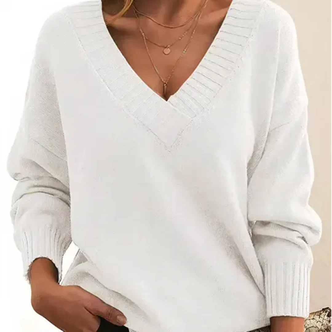 Emryna | Warm V Neck Knitted Sweater for Women