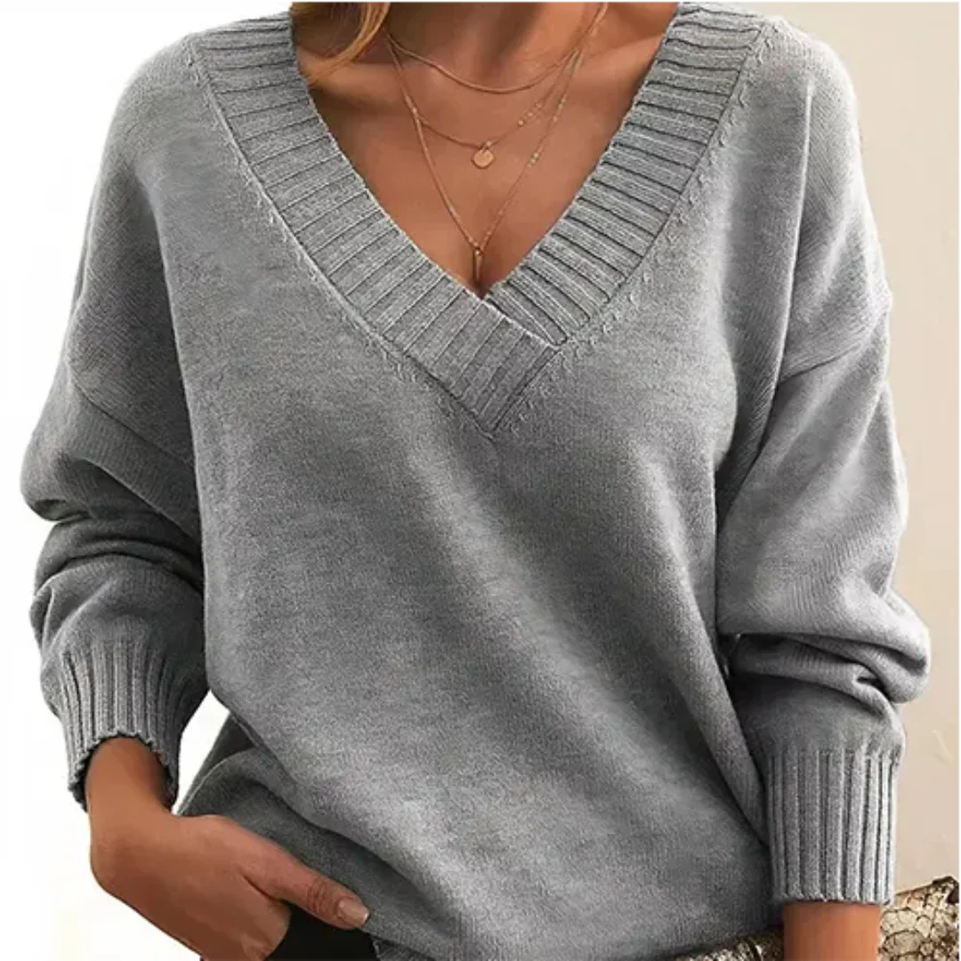 Emryna | Warm V Neck Knitted Sweater for Women