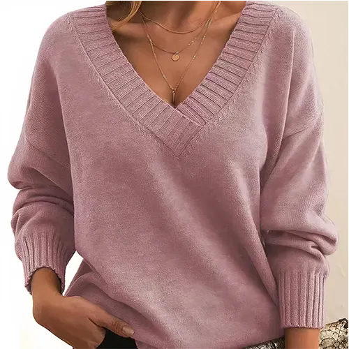 Emryna | Warm V Neck Knitted Sweater for Women