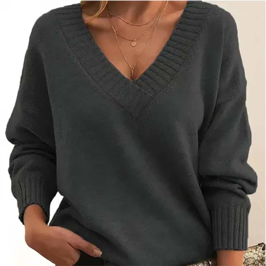 Emryna | Warm V Neck Knitted Sweater for Women