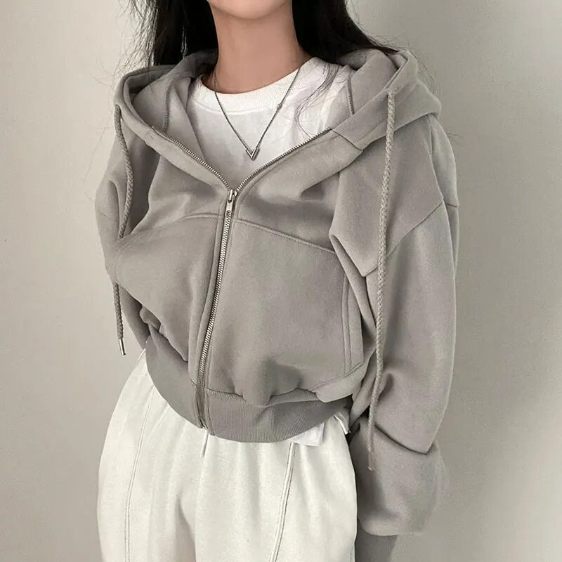 Oversized hoodie with zip for women