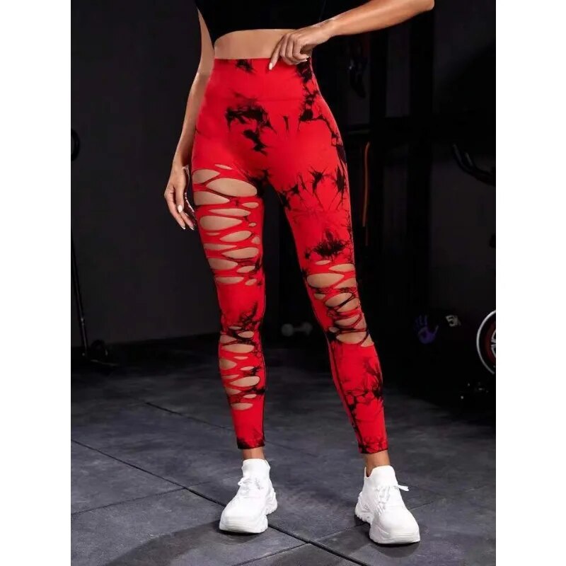 Women's Cropped Tie Dye Fitness Leggings