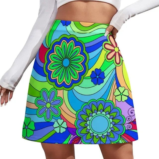 Groovy Hippy Retro Modern Mini Skirts