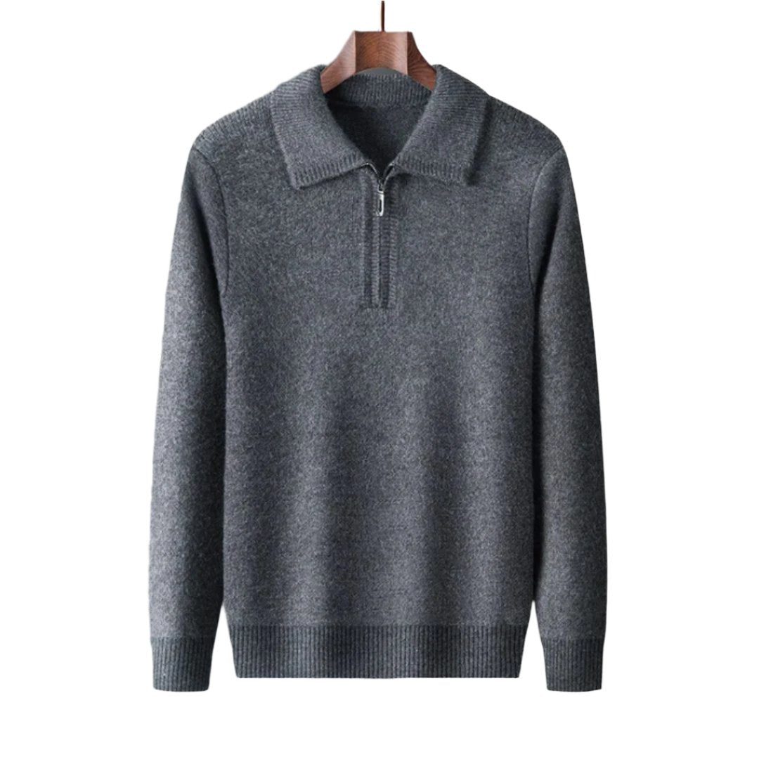 Men's Cashmere Alpaca Zip Sweater