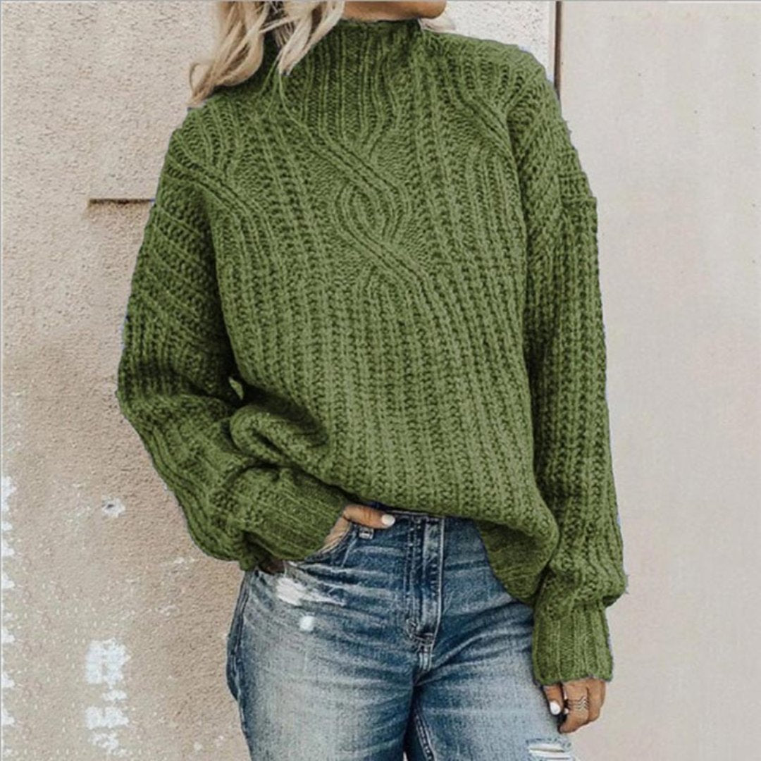 Renateirem | Warm Knitted Turtleneck Sweater For Women