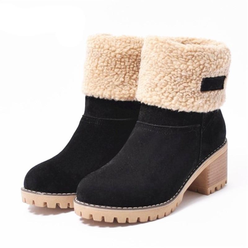 Warm winter boots made from winter fur