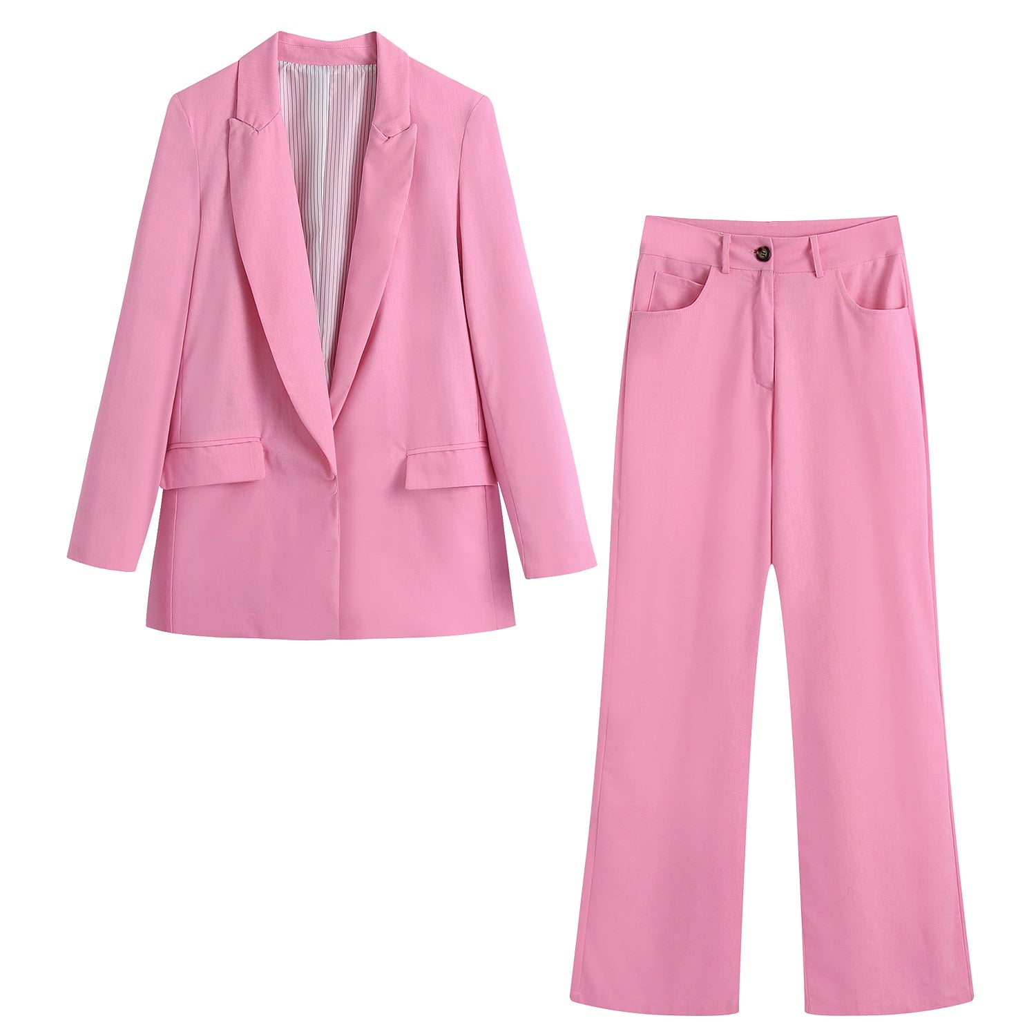 Elegant one-button blazer with trousers