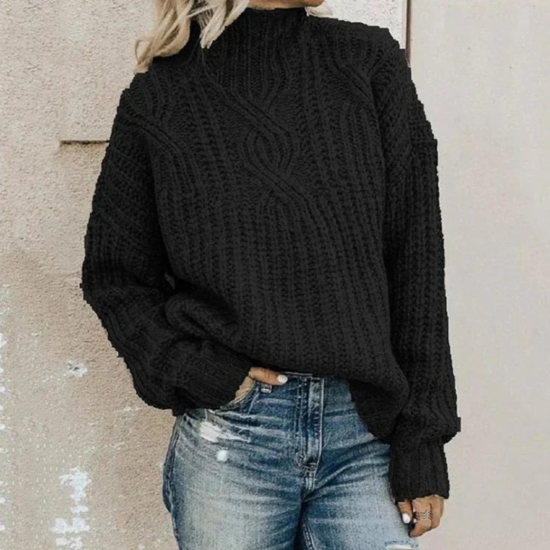 Idris™ -Oversized Turtleneck Knit Sweater