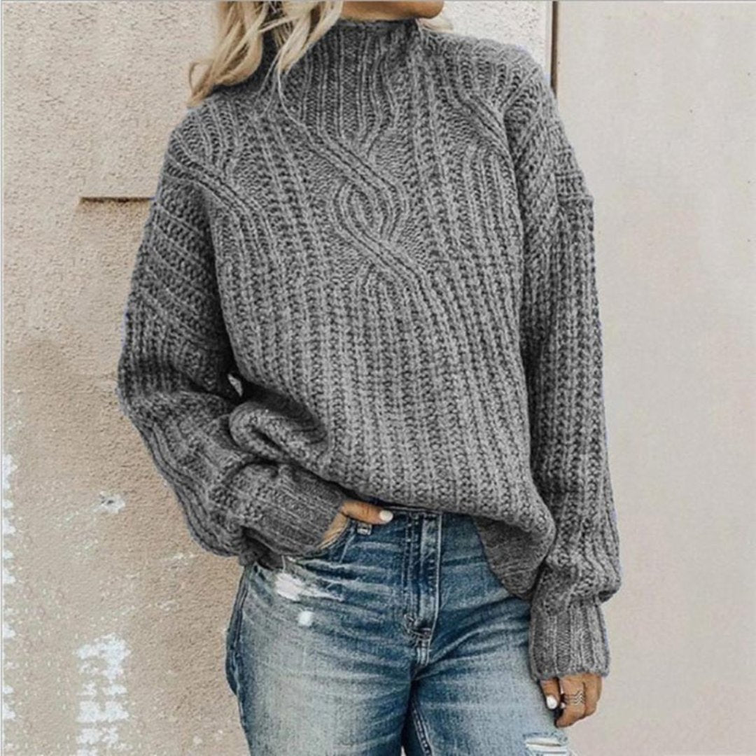 Renateirem | Warm Knitted Turtleneck Sweater For Women