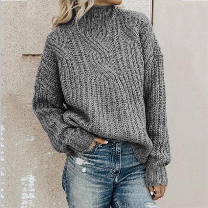 Idris™ -Oversized Turtleneck Knit Sweater