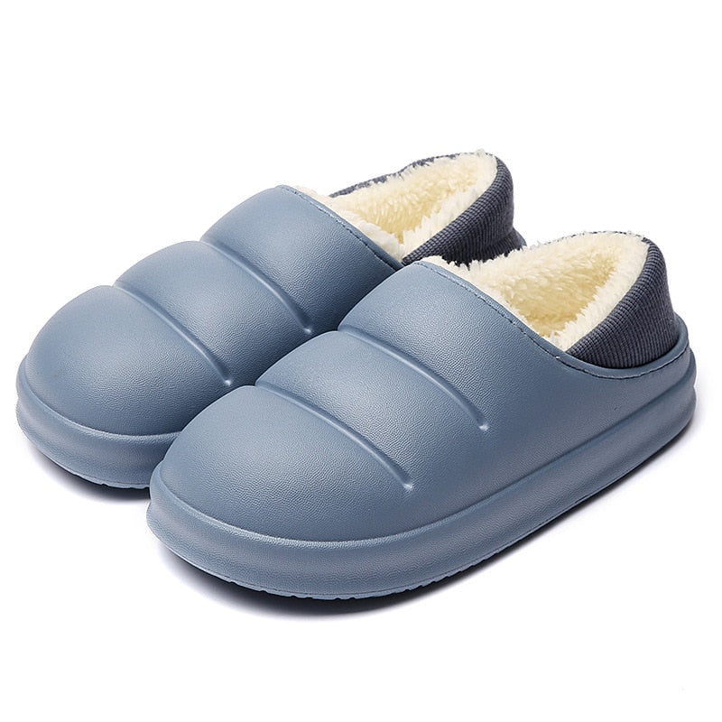 Women's waterproof warm plush slippers