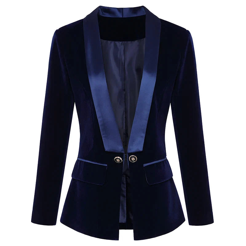 Velvet tuxedo blazer with satin lapels