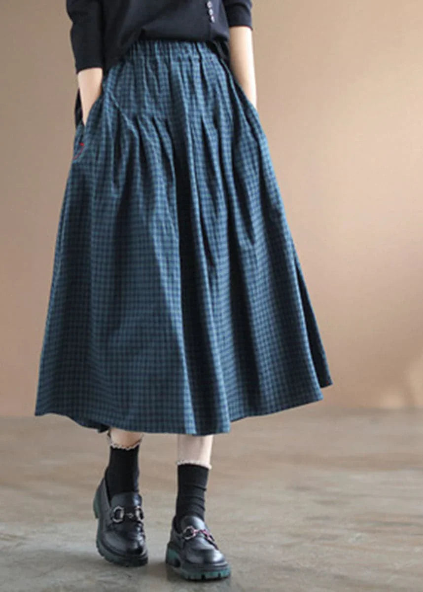 Elasticated checked skirt